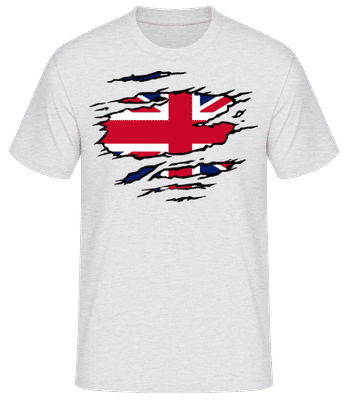 Drapeau Déchiré Grande-Bretagne - T-shirt standard Homme - Gris chiné - Devant
