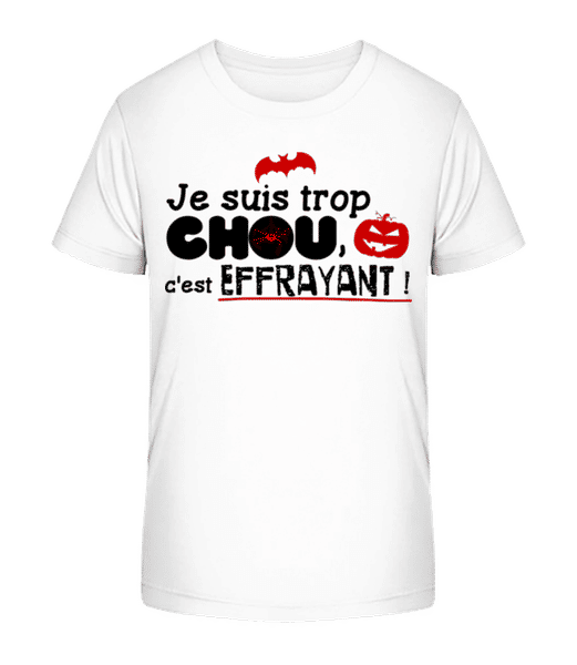 Aperçu: Trop Chou C'Est Effrayant - T-shirt bio Enfant Stanley Stella 2.0 - Blanc - Devant