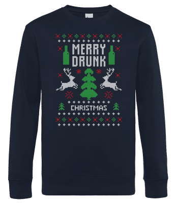 Merry Drunk Christmas - Sudadera estándar para hombre - Marino - delante