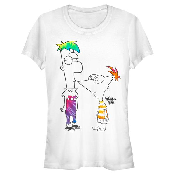 Aperçu: Disney Classics - Phinéas et Ferb - Phineas and Ferb Boys of Tie Dye - Femme T-shirt - Blanc - Devant Aperçu: Disney Classics - Phinéas et Ferb - Phineas and Ferb Boys of Tie Dye - Femme T-shirt - Blanc - Devant