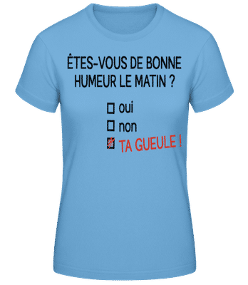 En Télétravail - T-shirt standard Femme - Bleu clair - Devant