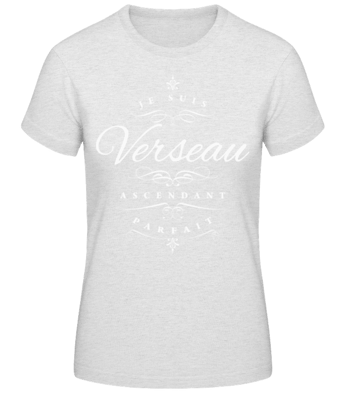 Aperçu: Je Suis Verseau Ascendant Parfait - T-shirt standard Femme - Gris chiné - Devant