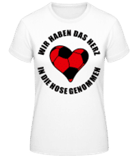 Das Herz In Die Hose Genommen - Frauen Basic T-Shirt - Weiß - Vorne
