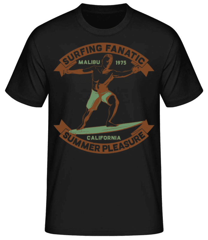 Vorschau: Surf Beach Summer Pleasure - Männer Basic T-Shirt - Schwarz - Vorne