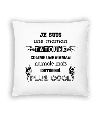 Je Suis Une Maman Tatouée - Coussin - Blanc - Devant