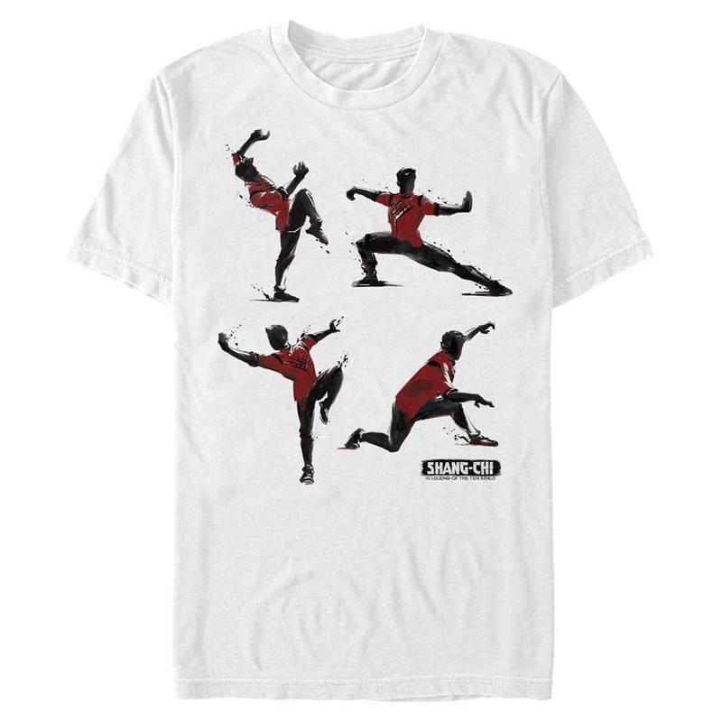 Vista previa: Marvel - Shang-Chi - Shang-Chi Karate Poses - Hombres Camiseta - Blanco - delante