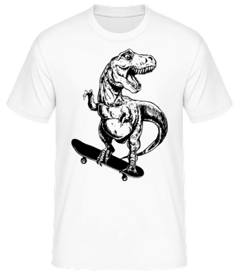 T-Rex Skater 1 - Männer Basic T-Shirt - Weiß - Vorne