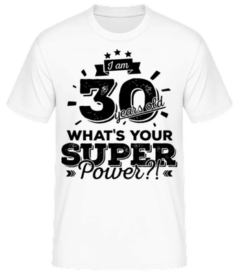 30 Years Super Power - Men's Basic T-Shirt - White - Front