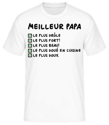 Meileur Papa - T-shirt standard Homme - Blanc - Devant