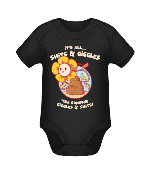 Preview: Shits And Giggles - Organic Baby Body - Black - Front