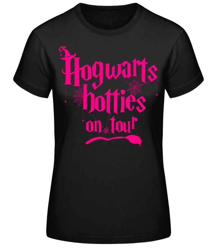 Náhled: Hogwarts Hotties On Tour - Dámské basic tričko - Černá - Napřed