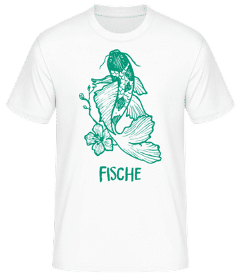 Kritzel Stil Sternzeichen Fische - Männer Basic T-Shirt - Weiß - Vorne