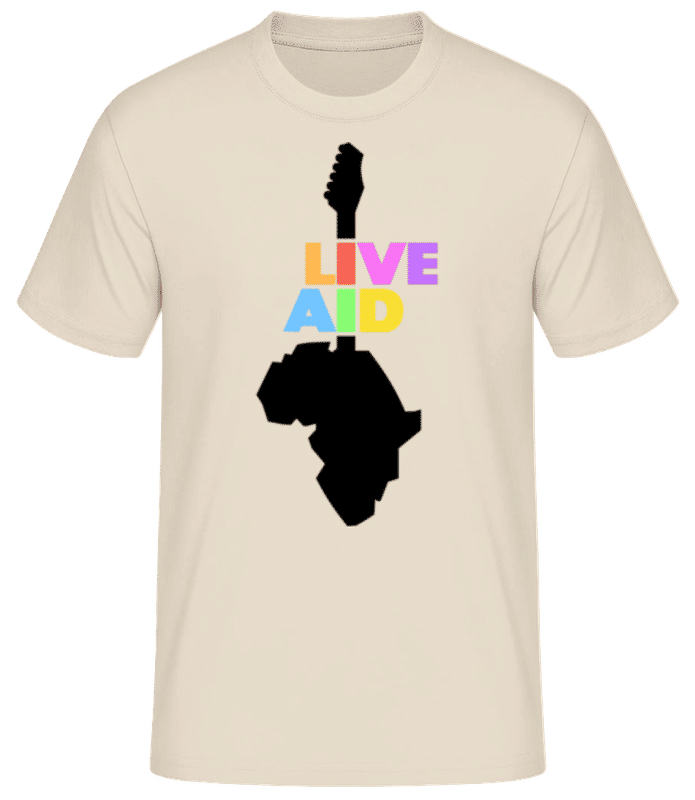 Preview: Live Aid - Men's Basic T-Shirt - Cream - Front