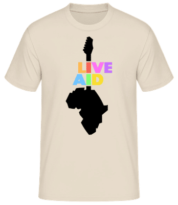 Live Aid - Men's Basic T-Shirt - Cream - Front