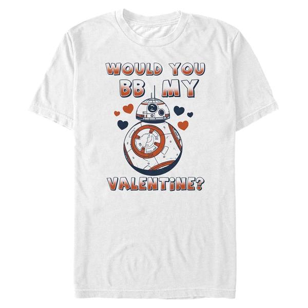 Vorschau: Star Wars - Das Erwachen der Macht - BB-8 BB My Valentine - Valentinstag - Männer T-Shirt - Weiß - Vorne