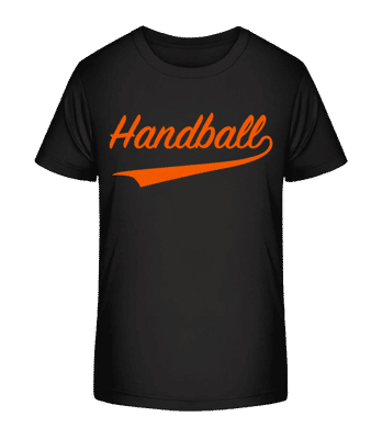 Handball Schriftzug - Kinder Bio T-Shirt Stanley Stella 2.0 - Schwarz - Vorne