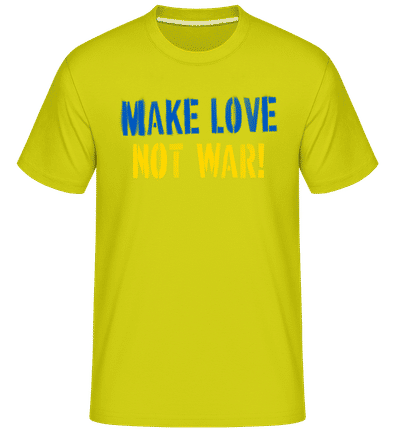 Make Love Not War -  Shirtinator Men's T-Shirt - Lime - Front