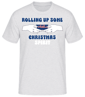 Rolling Up Some Christmas Spirit - Pánske basic tričko - Melírovo šedá - Predné