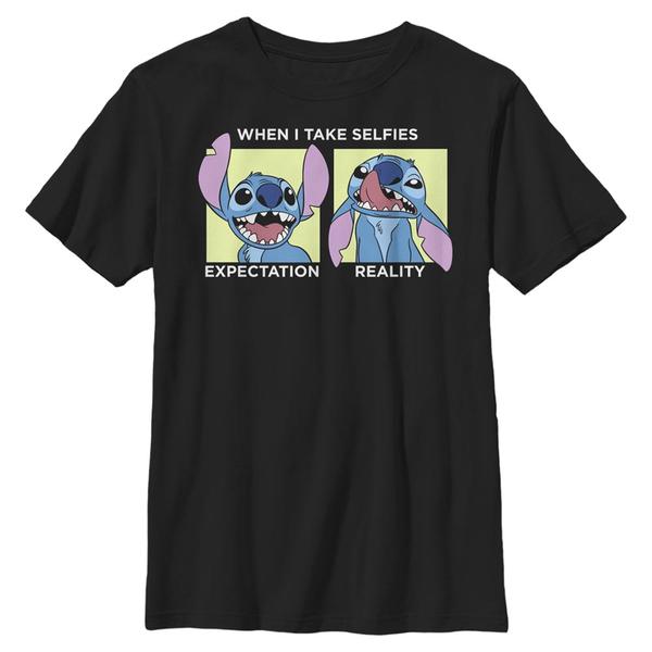Aperçu: Disney - Lilo & Stitch - Stitch Selfie - Enfant T-shirt - Noir - Devant