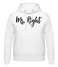 Mr Right - Männer Hoodie - Weiß - Vorne