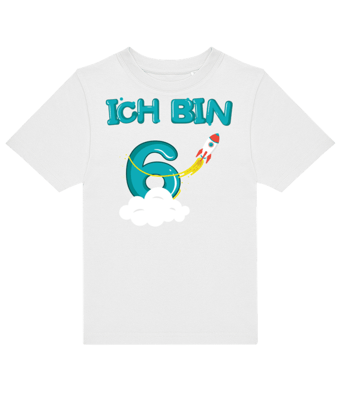 Vorschau: Ich Bin 6 - Kinder T-Shirt B&C - Weiß - Vorne