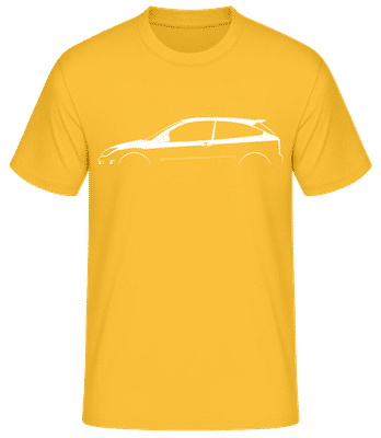 'Ford Focus RS Mk I' Silhouette - Männer Basic T-Shirt - Goldgelb - Vorne