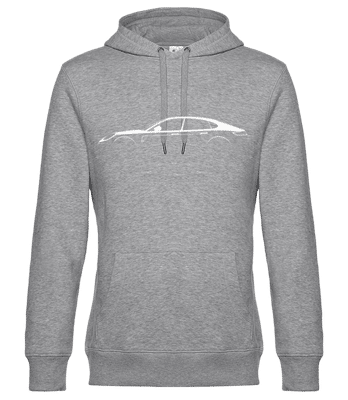 'Porsche Panamera S 971' Silhouette - Sweat à capuche premium Unisexe - Gris chiné - Devant
