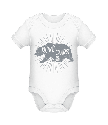 Bébé Ours - Body manches courtes bio - Blanc - Devant