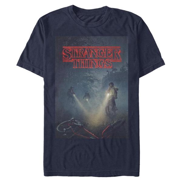 Aperçu: Netflix - Stranger Things - Skupina Will Missing Bike Poster - Homme T-shirt - Bleu marine - Devant
