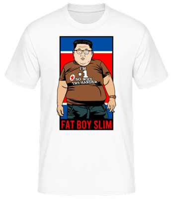 Fat Boy Slim Kim Jong Un - Pánske basic tričko - Biela - Predné