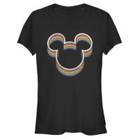 Disney Classics - Mickey Mouse - Mickey Rainbow Ears - Dámské Tričko - Černá - Napřed
