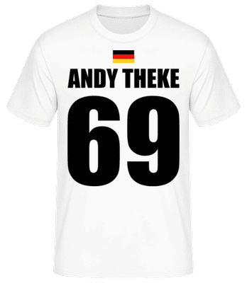 Mallorca Andy Theke 69 - Männer Basic T-Shirt - Weiß - Vorne