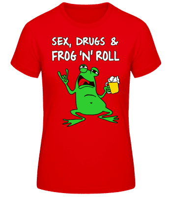 Sex Drugs Frog'n'Roll - Dámské basic tričko - Červená - Napřed