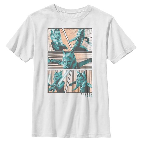 Aperçu: Star Wars - The Clone Wars - Ahsoka Panels - Enfant T-shirt - Blanc - Devant