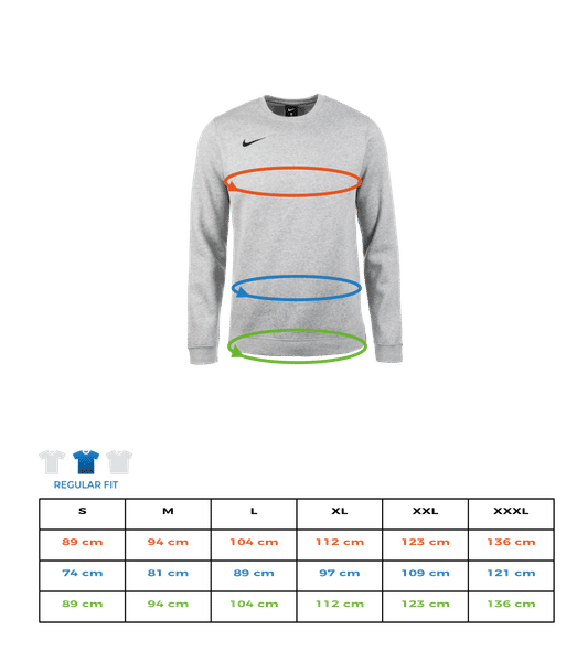 Aperçu: Hommes Nike Park 20 Sweatshirt  - Tableau des tailles