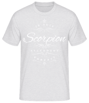 Je Suis Scorpion Ascendant Parfait - T-shirt standard Homme - Gris chiné - Devant