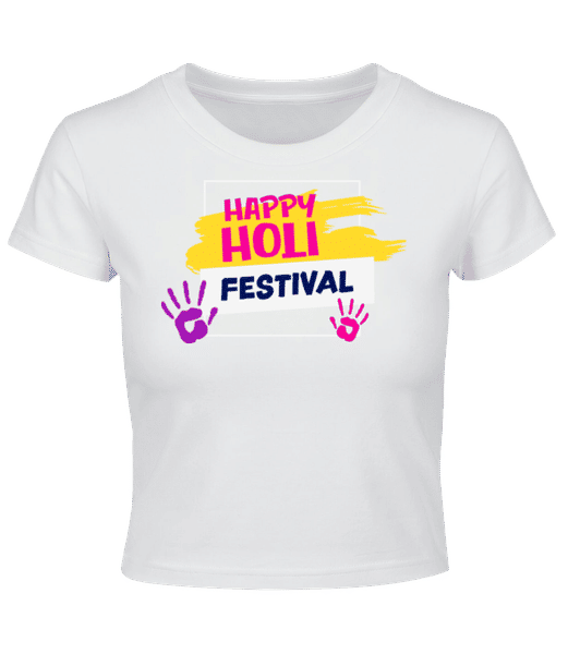 Aperçu: Happy Holi Square - Crop top - Blanc - Devant