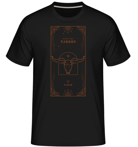 Aperçu: Art Deco Zodiac Sign Taurus -  T-Shirt Shirtinator homme - Noir - Devant