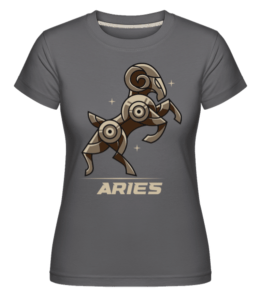 Aperçu: Mecha Robotic Zodiac Sign Aries - T-shirt Shirtinator femme - Anthracite - Devant
