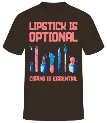 Lipstick Optional Coding Essential - Männer Basic T-Shirt - Braun - Vorne