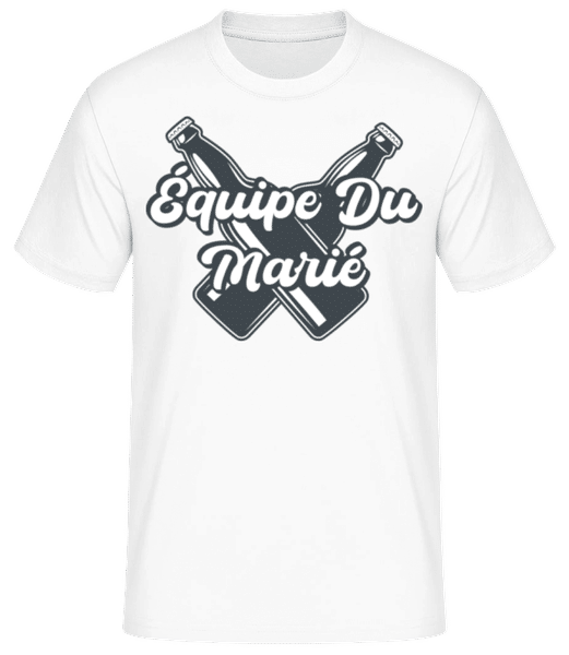 Aperçu: Équipe Du Marié Bière - T-shirt standard Homme - Blanc - Devant