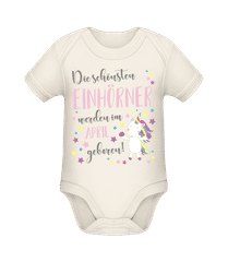 Einhorn Geboren In April · Baby Bio Strampler