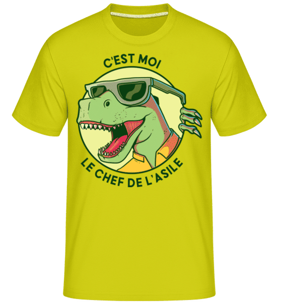 Aperçu: C'est Moi Le Chef De L’asile -  T-Shirt Shirtinator homme - Citron vert - Devant