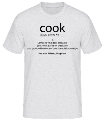 Cook Description - Men's Basic T-Shirt - Heather grey - Front
