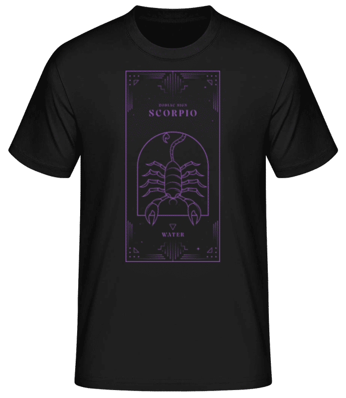 Náhled: Art Deco Zodiac Sign Scorpio - Pánské basic tričko - Černá - Napřed