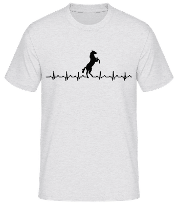 Horse Heartbeat - Camiseta básica para hombre - Gris moteado - delante