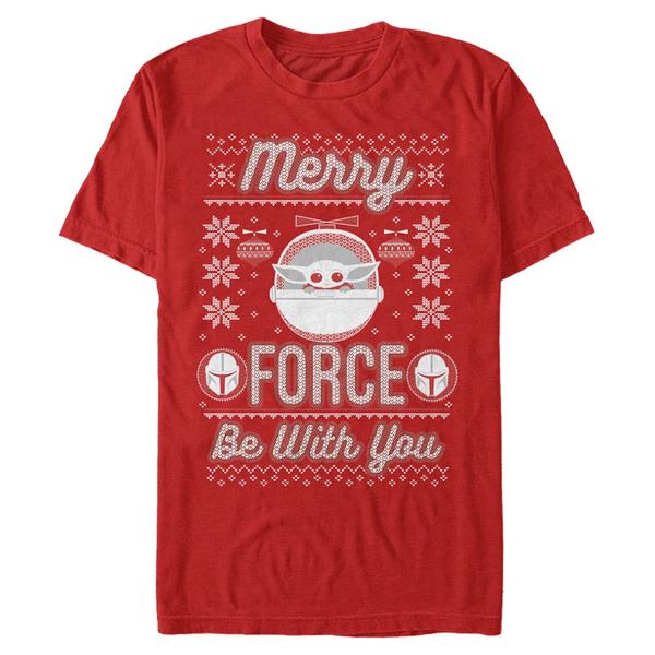 Aperçu: Star Wars - The Mandalorian - The Child Merry Force Child - Homme T-shirt - Rouge - Devant