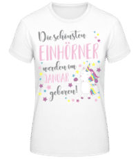 Einhorn Geboren In Januar - Frauen Basic T-Shirt - Weiß - Vorne