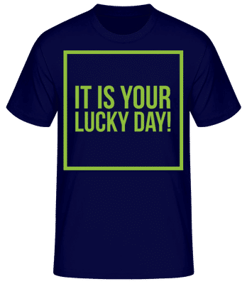 It Is Your Lucky Day Logo Letters - Pánské basic tričko - Namořnická modrá - Napřed