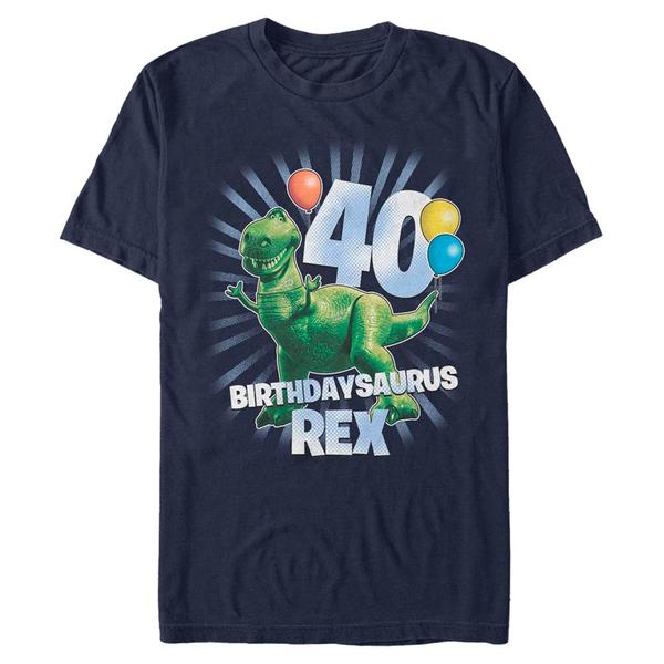 Aperçu: Disney - Toy Story - Rex Ballon 40 - Birthday - Homme T-shirt - Bleu marine - Devant